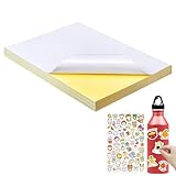 Sticker Papier zum Bedrucken, Etiketten Selbstklebend Bedruckbar, Sticker Mattes Papier, 80 Stück Druckerpapier für Etiketten, Kompatibel mit Laserdruckern, Tintenstrahldruckern und Nadeldruckern, A4