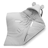 Einschlagdecke Musselin babyschale Kinderwagen - 90 x 90 cm babydecke für Kinderautositz universal Winter Baby Decke für Buggy Autositz und Kindersitz Grau