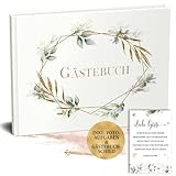 Gästebuch Hochzeit, A4 quer mit 80 blanko Seiten, Hochzeitsgästebuch Vintage, Hochzeitsbuch, Hochzeit Gästebuch, Hochzeitsbuch Gästebuch, Gästebuch Geburtstag, Taufe, Polterabend, Eukalytpus weiß