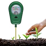 PEHTIY Bodenmessgerät 3-in-1, Boden PH-Messer, Bodentester für pH, Feuchtigkeit und Fruchtbarkei, Boden Feuchtigkeitsmesser für Garten, Bauernhof, Rasen, Kein Batterien erforderlich