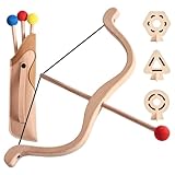 Pfeil- und Bogenset für Kinder, Pfeil und Bogen aus Holz, Bogenschießset für Kinder für drinnen draußen, inklusive 3 Pfeilen, 3 Zielscheiben für, Jungen Mädchen, Bogenschießset, Pfei