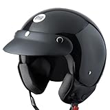 BHR Demi-Jet Helm 803 Simply, Praktischer Rollerhelm mit ECE-Zulassung, Motorrad-Jet-Helm mit abnehmbarem Gesichtspolster, SCHWARZ METALLIC, L