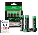 PATONA 8X Premium AAA Micro Akkus, 750mWh 1.5V 500mAh Batterie, wiederaufladbar, USB-C Eingang 100mA, 1-zu-2 USB-C-Ladekabel, langlebig über 1.000 Ladezyklen für Kameras Fernbedienungen Taschenlampen
