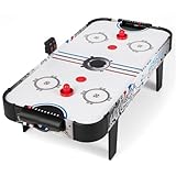 COSTWAY 42'' Air Hockey Spieltisch, Airhockey Tisch mit elektronischem LED-Punktezähler, Lufthockey Eishockey, Airhockeytisch Tischhockey mit 2 Pucks 2 Griffe, 2 Ziele, 106,5 x 53,5 x 30,5 cm