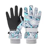 Handschuhe Kinder Winter Snow Skihandschuhe für 2-13 Jahre Mädchen Jungen PU Palme Wasserdicht Winddichte Warm Fleece Winterhandschuhe FahrradhandschuheThermohandschuhe Snowboard Skifahren Sports S