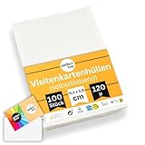 perfect line - 100 Visiten-Karten-Hüllen - selbstklebend 95x60 mm - Transparent, Glasklar - dokumentenecht, säurefrei - Made in EU