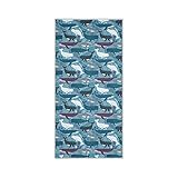Nahtloses Badetuch, Motiv: Wale, Narwalblau, Beluga, Weiß, Wal auf Blau, schnell trocknend, weiches Gesicht, Küchentuch, Waschlappen, saugfähige Geschirrtücher für Hotel, Fitnessstudio, Yoga, 76,2 x