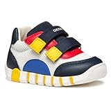 Geox B IUPIDOO Boy C Sneaker, White/Navy, 25 EU