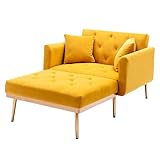 phosir Relaxsessel Schlafsessel mit Liegefunktion, 3-Fach Verstellbarer Klappsofa Sessel für Wohnzimmer oder Schlafzimmer, Bequemer Ruhesessel (Mango/Rosa/Schwarz/Weiß) (Mango)