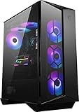 MSI MPG GUNGNIR 110R Mid-Tower PC-Gehäuse - Gehärtetes Glas, unterstützt ATX, M-ATX & Mini-ITX, 4x 120mm ARGB Lüfter mit Hub Controller, magnetischer Staubfilter, USB 3.2 Gen 2x2 Typ-C, Gen 1 Typ-A