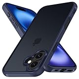 ivoler Hülle für iPhone 16, [Militärstandard] Stoßfest Handyhülle Matt Durchscheinende Rückseite Anti-Fingerabdruck Schutzhülle Case (Blau)