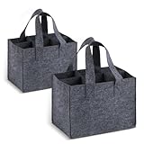 RUGLAMZHIP 2 STK Flaschenträger 6 Flaschen, Wiederverwendbare Männerhandtasche Bierträger Filz Getränketasche, Getränkekorb für 6 Flaschen Tasche Party Picknick Getränketräger
