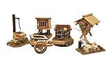 Unbekanntes Zubehör für Krippenset, 6-teilig, inkl. Brunnen/Holzstapel