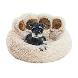 Jiupety Round Hundebett Flauschig von Pfote Form, Donut Hundebetten, Hundebett Kleine Hunde Größe 66cm, Dog Bed Bequem und Weich, Hundebettn Waschbar, Kamel