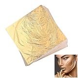 YUGUOLAN 100 Blatt Blattgold Acrylmalerei, Blattgold Zum Basteln, Goldfolie, Goldfolie Zum Basteln, Gold Folie, Für Nägel, Holz, Möbel Dekoration, DIY Crafting