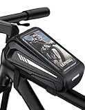 LEMEGO Rahmentasche wasserdichte Fahrradtasche mit Regenschutzhülle Reflektorstreifen Handytasche für Smartphone bis zu 6,7 Zoll 1L Oberrohrtasche für Fahrrad Motorrad
