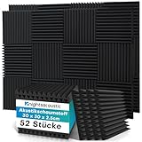52 Stück Akustikschaumstoff Schalldämmung, 2.5 x 30 x 30CM Akustikpaneele Schallschutzplatten, Akustik Schaumstoffplatten Schallabsorber Akkustikschaumstoff Schallschutz für Tonstudio, Büro