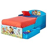 PAW PATROL Worlds Apart Kleinkinderbett mit Stauraum, Blau, 142 x 77 x 59 cm