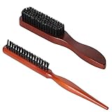 shockassist 2 Haarbürsten mit Wildschweinborsten, boar bristle brush, Wildschweinborsten Bürste, sleek bun bürste – weiche Naturborsten – groß und klein – Haar und Bart Styling, für Alle Haartypen