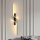 Goeco LED Wandleuchte Innen Modern, 81.5 CM 19 W Schwarz Wandlampe Innen Lang 3000K Warmes Licht Kreative Design Modern LED Wandbeleuchtung aus Acryl für Flur Treppenhaus Wohnzimmer Schlafzimmer