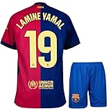 IHIMI Lamine Yamal #19 Barcelona Kinder für Trikot Fußballtrikot, Blau 2024 Neue Saison, Kinder Trikot, Sporttrikot, Fußball-Trainingstrikots, Kinder Kommen Sie mit Shorts Fußball (128-Yamal)