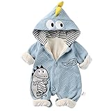 Baby Overall Winter Schneeanzug Baby Dinosaurie Fleece Strampler Wärmer Winter Overall Jumpsuit für Jungen Mädchen 3-6 Monate