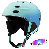 Skihelm für Erwachsene Damen & Herren – Snowboardhelm mit verstellbarem Drehverschluss(Gradient Blue,L(58-61CM))