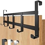 4smile Türgarderobe zum Einhängen - Universelle Türhaken für deutsche Türen, Kleiderhaken Tür - Stabile Türhakenleiste, Haken zum Einhängen als Ordnungshelfer, Fb. Schwarz