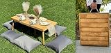 Tragbarer Holz-Klapptisch, Faltbarer Picknicktisch für Garten, Terrasse und Balkon, Ideal für Outdoor, Camping, Geburtstag und Feier