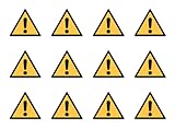 Allgemeines Warnzeichen: W001 - DIN EN ISO 7010 / ASR A1.3 - Aufkleber: 2,5 cm, 12 Stück