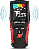 Feuchtigkeitsmessgerät Wiederaufladbarkeit Holzfeuchtemessgerät Feuchtigkeitsmesser Detector mit Farb-LCD Wandfeuchtemessgerät für Holz Brennholz Wände Baustoffen