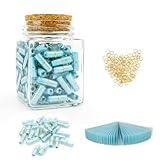 Prmape 101 Stück Brief Kapsel mit Wunschflasche, Blau-transparent Nachrichts Kapsel mit Gerollten Liebesbriefen, Lächeln Gesicht Capsule Nachricht für Familie/Freund/Freundin