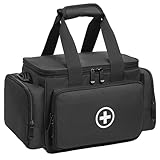 IPEB Notfallkoffer (leer), Erste-Hilfe-Koffer für Krankenschwestern, medizinischer Koffer mit herausnehmbaren Fächern (Schwarz) Abnehmbaren Trennwänden,Reise oder Notfallveranstaltung