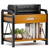Optyuwah 2 Tier Druckerständer, Drucker Stand mit Schublade Lagerung, Schreibtisch Organizer, Druckerhalter, Drucker Regal, Druckertisch für Büro, Zuhause, Schule, Fax, Kopierer, Scanner