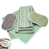 Set Mit 6 Bambus-Mikrofaser Putztüchern, Bambus Mikrofaser Fensterputztücher, Fusselfreie Putzlappen, Zum Reinigen Und Polieren Von Glas, Ceran, Karosserie, Auto, Display, Brille