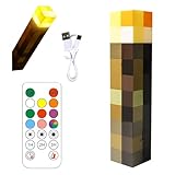 KQWVZ Wall Fackel Nachtlicht, 28CM Craft Fackel Lampe mit 3 Gang Dimmbar Lampe Fackel Wandlampe, Hand- und Wandmontage, Ton und Licht Flamme Nachahmen, Flammenlampe für Kinder Geschenke