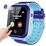 EURHOWING Kinder-Smartwatch,Kinderuhr GPS Anruf,Wecker,Match-Spiel,SOS Kamera-Touchscreen kindersmartwatchuhr Armbanduhr 3-15 Geburtstag Telefonieren Geschenk Weinachtsgeschenke,Blau,one Size