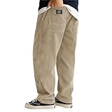 Cordhose Herren Stretch Baggy Jogginghose Herren Lang Japanische Hose Herbst Winter Casual Elastischer Taille Freizeithose Locker Geradem Bein Einfarbig Sweathose Mit Kordelzug