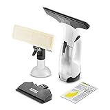 Kärcher Akku-Fenstersauger WV 2 Plus N, Akkulaufzeit: 35 min, LED-Ladezustandsanzeige, 2 Absaugdüsen, Sprühflasche mit Mikrofaserbezug, 20 ml Fensterreiniger-Konzentrat