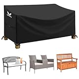 PATWING Schutzhülle für Gartenbank, Gartenbank Abdeckung, 600D Oxford Wasserdicht Winddicht UV-Beständig, Geeignet zur Abdeckung von Terrassenbänken, Rattanmöbelbänken (185 * 69 * 65/96cm)