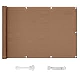 Wetterfester Balkon 120 x 900 cm – langlebiger Sichtschutz für Terrasse, Hinterhof, Zaun und Veranda – braune Outdoor-Sichtlösung