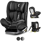 Lionelo Oliver Kindersitz 9-36kg Kindersitz Isofix Top Tether Seitenschutz 5 Punkt Gurt Rückenlehnenverstellung Kopfstützenverstellung Reduktionseinlage ECE R44 04 (Schwarz)