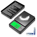 HOTUT Taschenwaage,500g/0.01g,Feinwaage mit LCD-Display,Tragbar Kompakt, Goldwaage, Münzwaage, Schmuckwaage,Mini Küchenwaage, Multifunktions Digitalwaage,für Lebensmittel, Schmuck,Tee, Kaffee, Labor