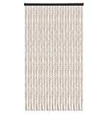 Arsvita Flauschvorhang Türvorhang (90x200 cm) in Meliert Beige-Weiß als Insektenschutz für Balkon, Terrasse oder Wohnmobil, Wohnwagen, Pavillon