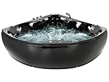 Whirlwanne Badewanne in Schwarz aus Sanitäracryl eckig SPA 205 x 150 cm Senado