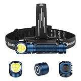 OLIGHT Perun 3 LED Stirnlampe Wiederaufladbar, Superhell 3000 Lumen Kopflampe mit 7 Lichtmodi, Sensor, Rotlicht und Stirnband, IP68 Wasserdichte Mini Headlampe für Campen, Angeln (Midnight Blau)