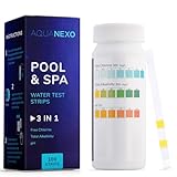 AQUANEXO 100 Pool Teststreifen Pool & Spa 3-in-1, Pool Zubehör, Pooltester für Planschbecken Schwimmbad Whirlpool, Wassertester für Pools, Pool Tester pH und Chlor, pH Teststreifen