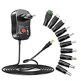 Zolt 41W Universal AC DC 6V 9V 12V 15V 18V 20V 24V 1.5A Netzteil mit 5V 1A USB Port und 10 DC Steckern für Electronics, wie LED Strip Light Monitor Router etc.