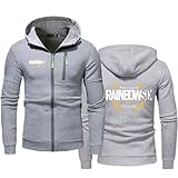QIANYIFU Herren-Hoodies Jacken Sweatshirts für R.a.in.BO.w S.IX S.ie.g.e Kapuzenpullover leichte Strickjacken, Langarm-Reißverschluss-Trainingsjacken Gray1 L