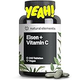 Eisen mit 40mg natürlichem Vitamin C – 240 vegane Eisentabletten – mit natürlichem Vitamin C aus Acerola – Chelat-Komplex (Eisenbisglycinat) – hochdosiert, ohne unnötige Zusätze